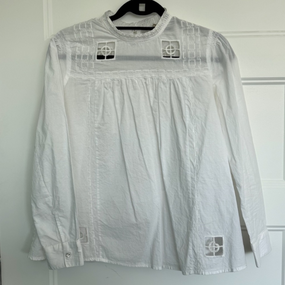 White Cut-Out Blouse